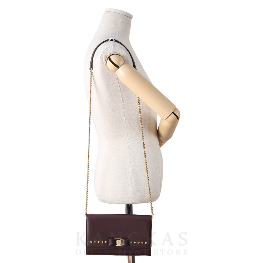 FERRAGAMO(USED)페레가모 간치니 스터드 미니 체인 크로스백